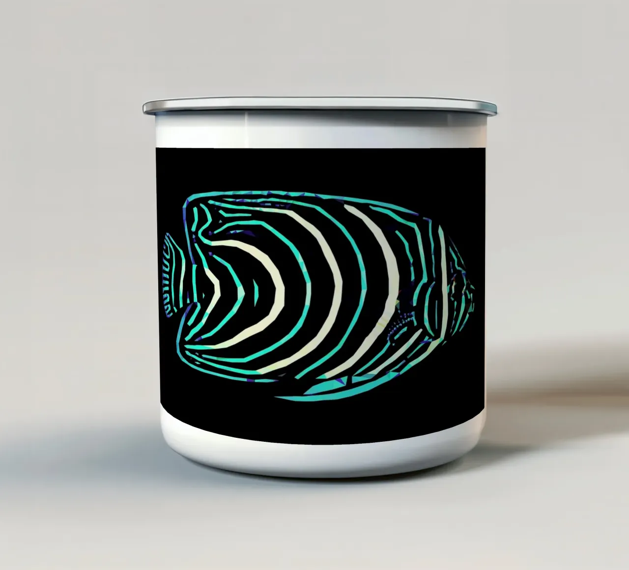 Pomacanthus semicirculatus tazza in smalto da Matěj Kašpar Jirásek