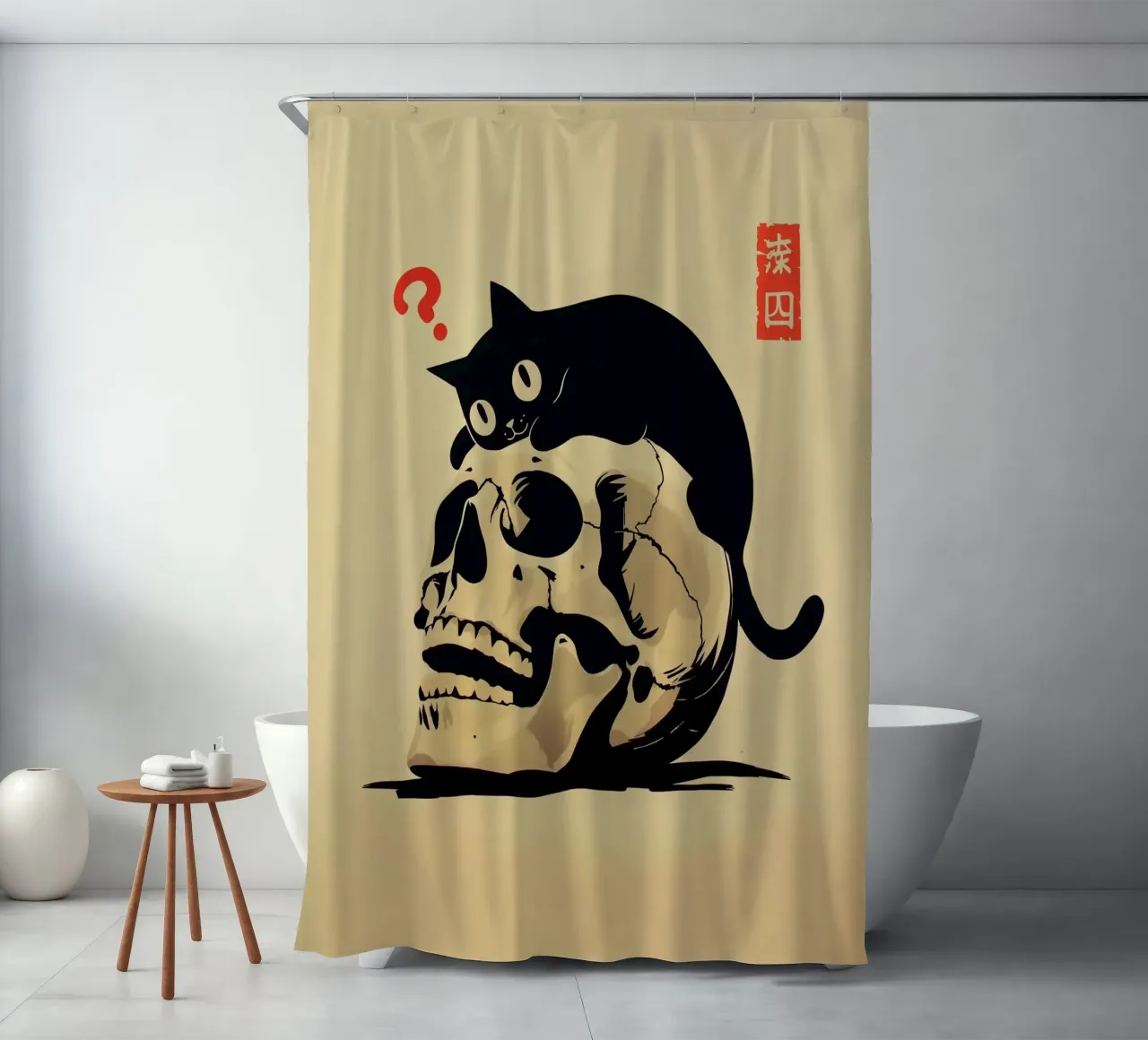 To meow or not to meow tenda da doccia da 2toastdesign