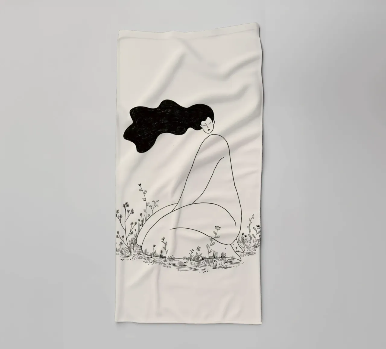 At One with Nature badhanddoek van Graphite