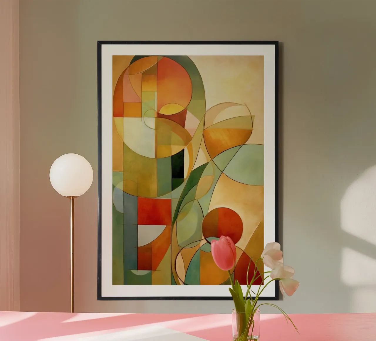 Muurkunst van Imagine poster met houten frame van Imagine