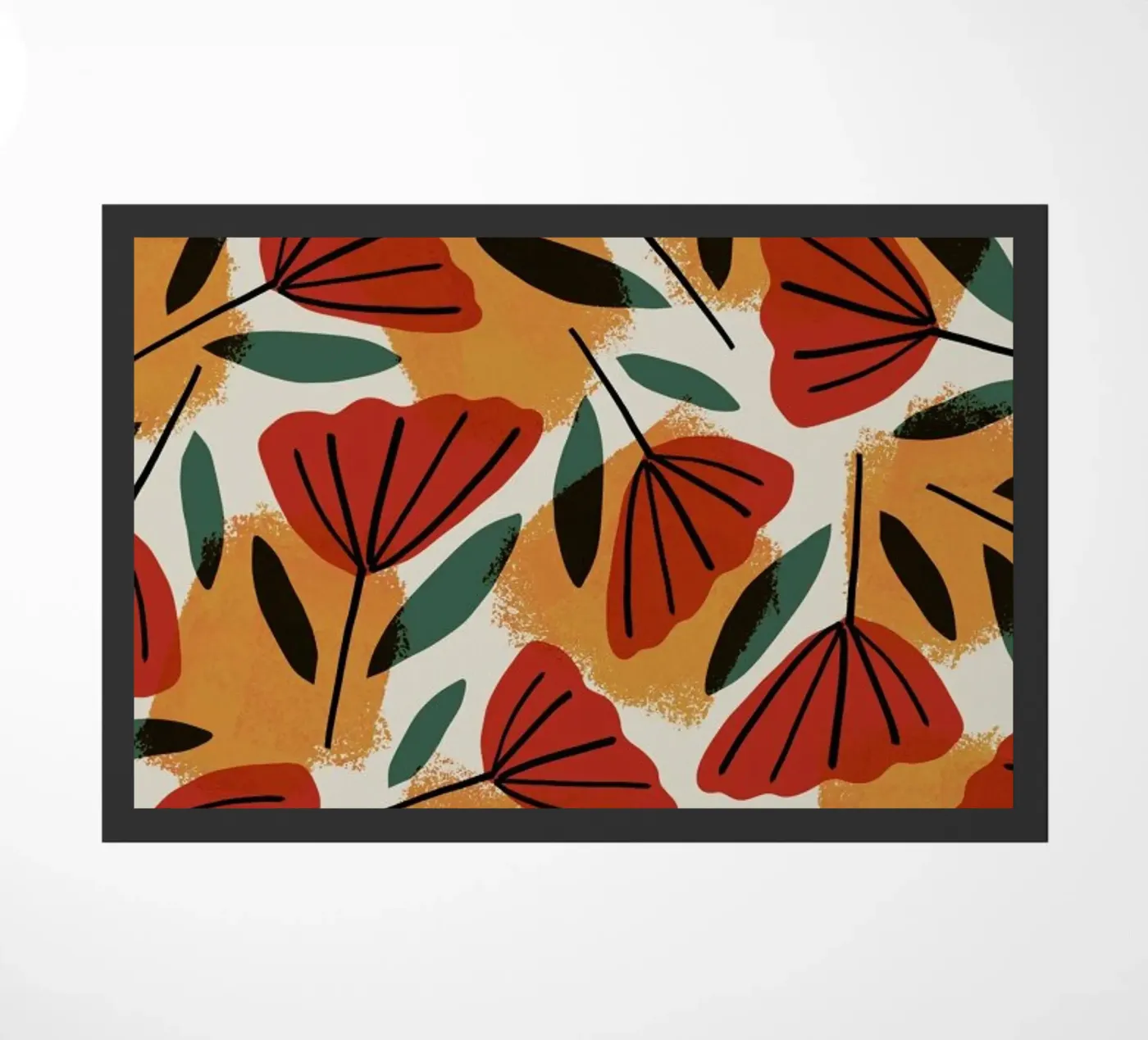 Orange Tulips Pattern Fußmatte von treechild