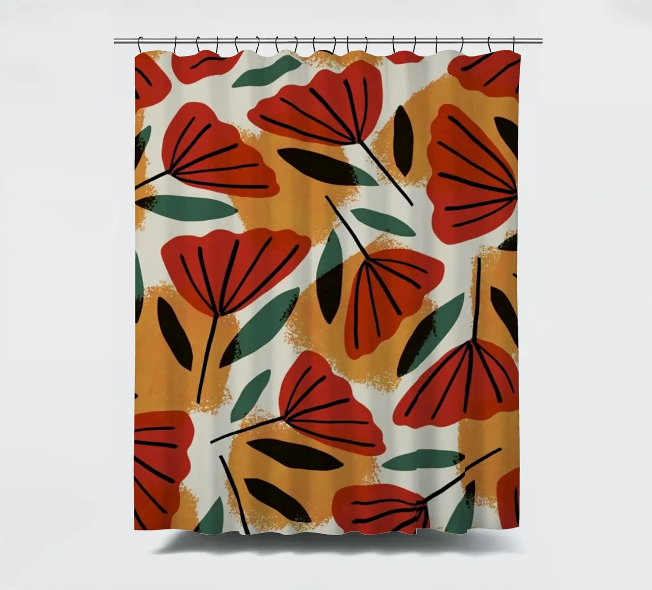 Orange Tulips Pattern tenda da doccia da treechild