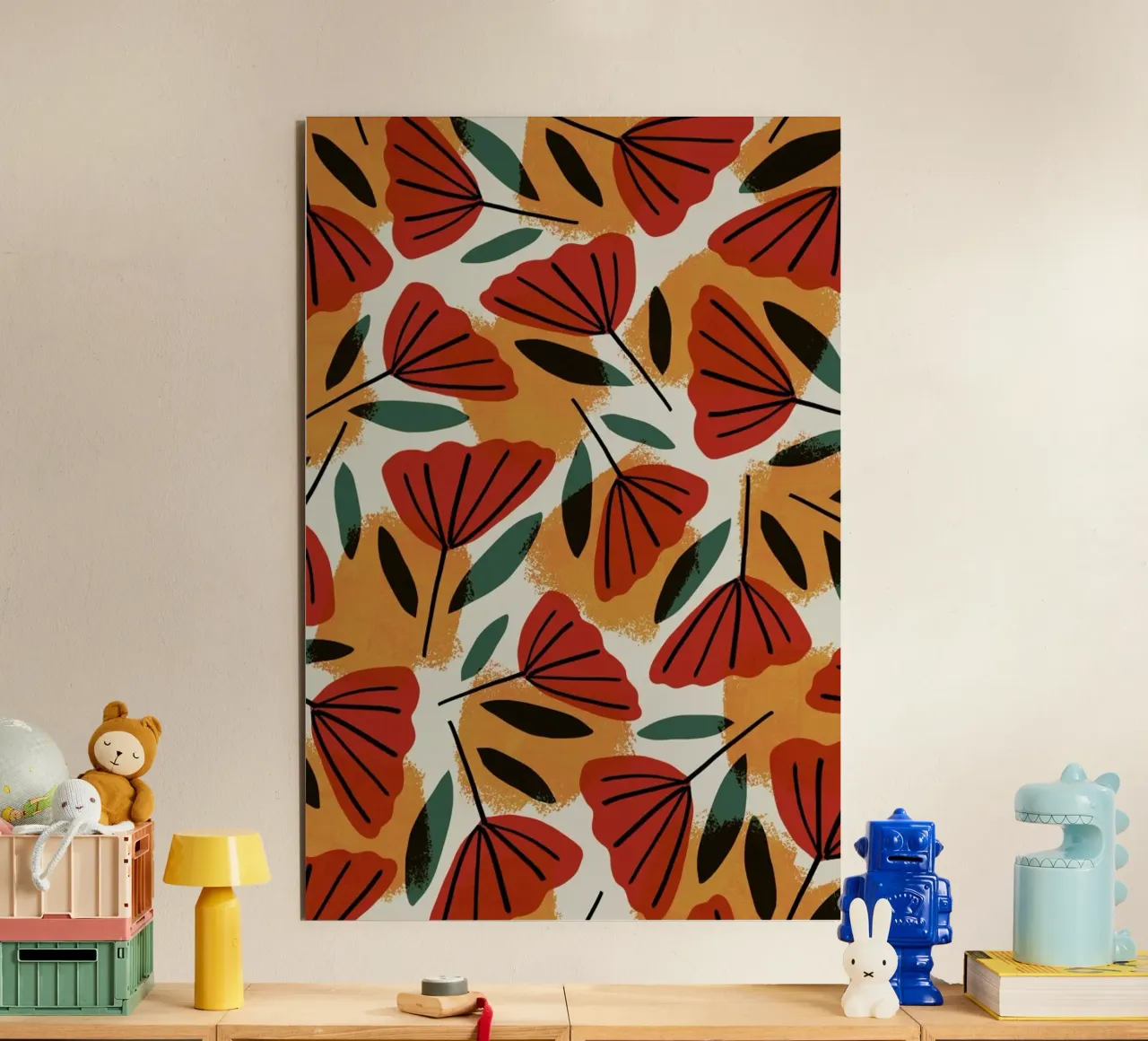 Orange Tulips Pattern alluminio dibond da treechild