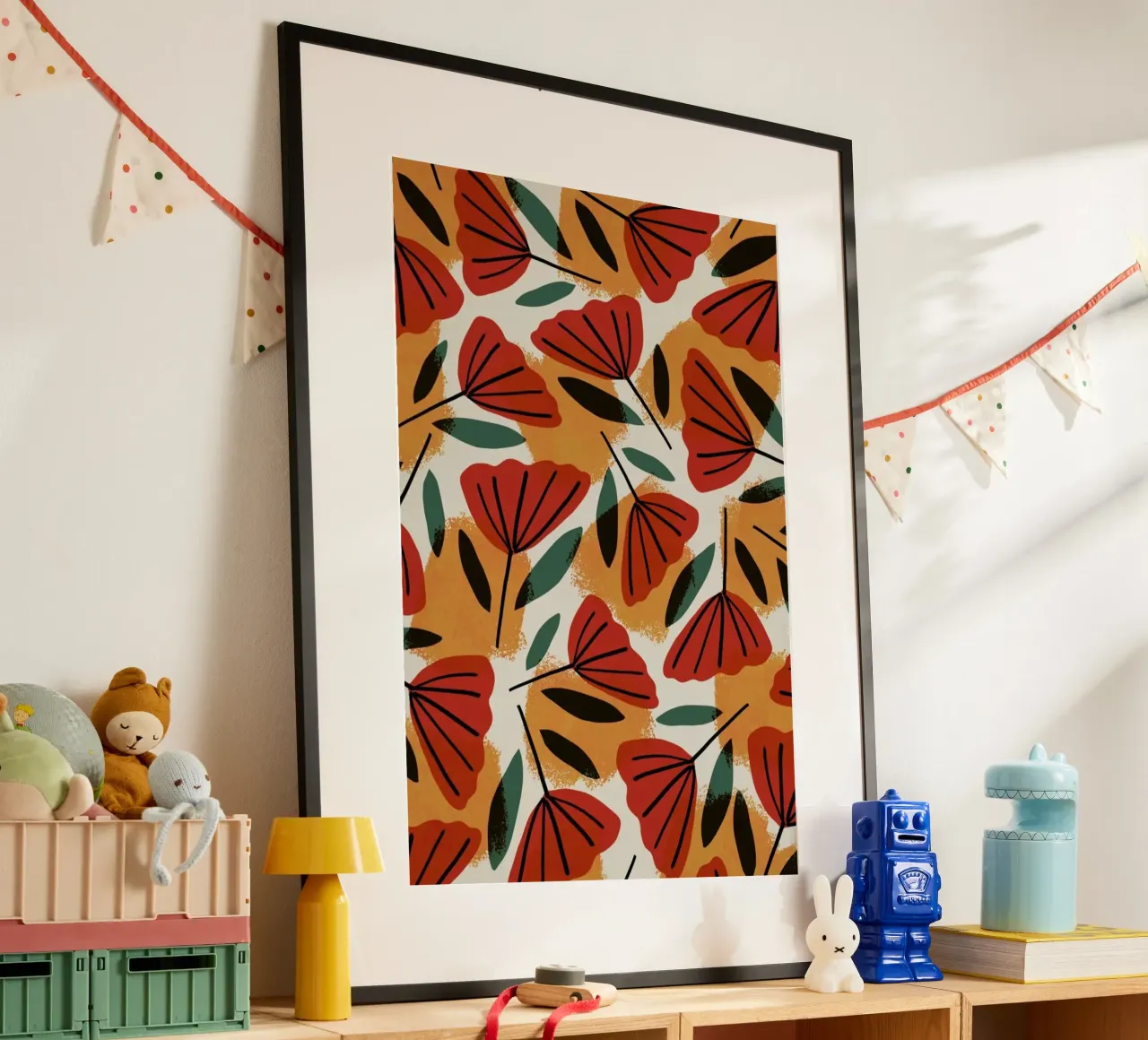 Orange Tulips Pattern poster da treechild