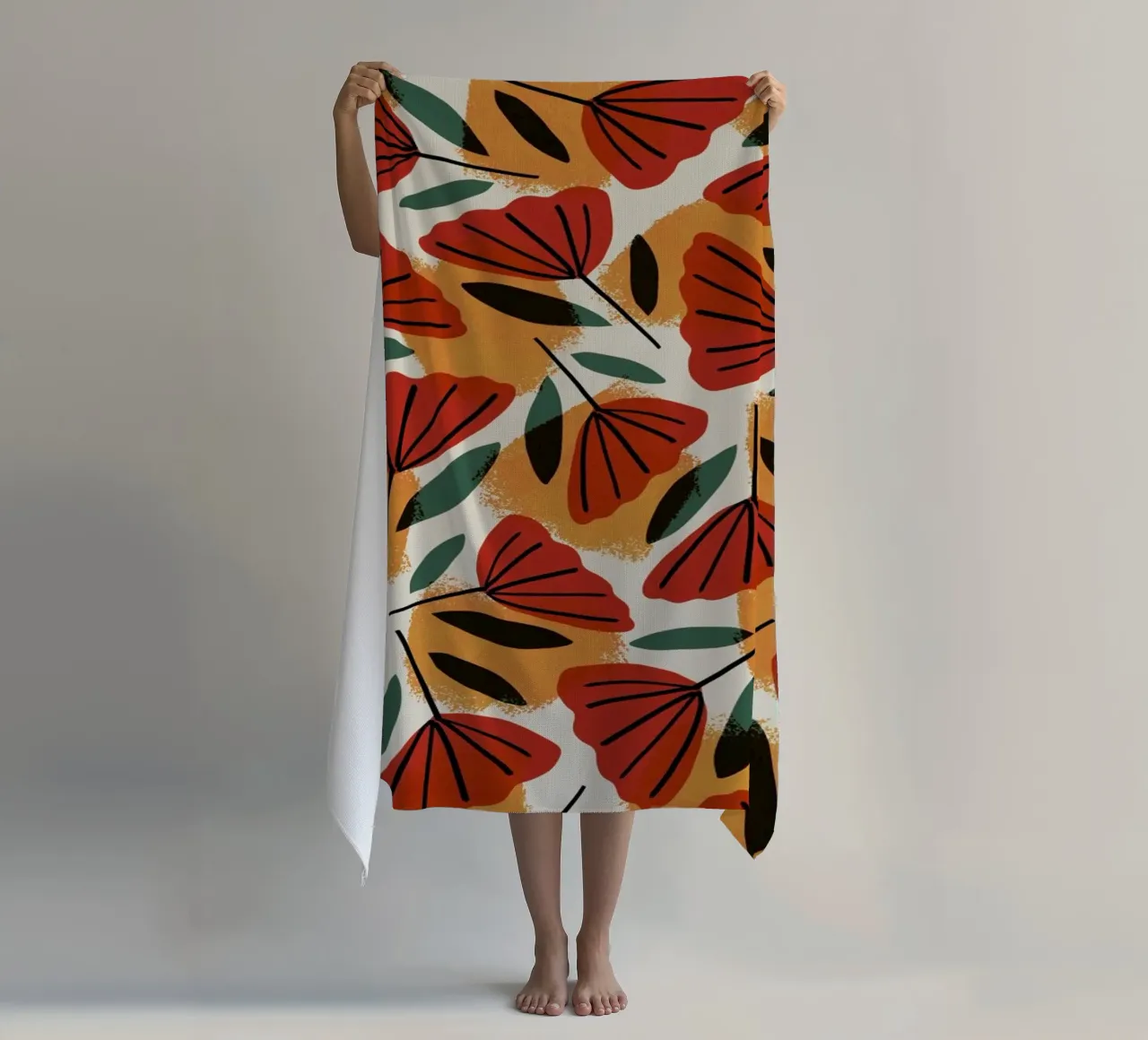 Orange Tulips Pattern telo mare da treechild