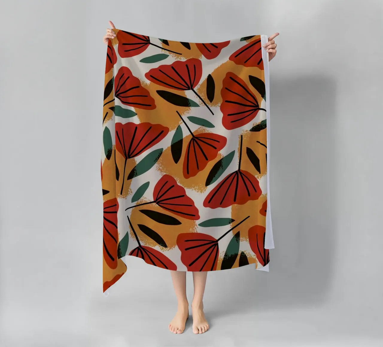 Orange Tulips Pattern telo mare da treechild