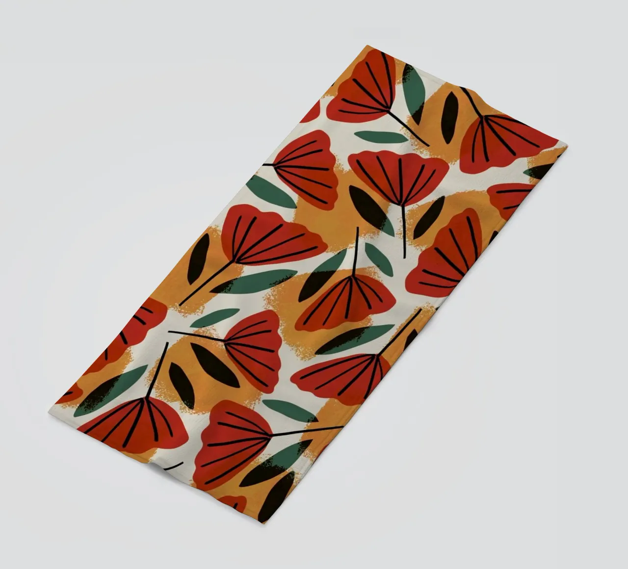 Orange Tulips Pattern telo mare da treechild