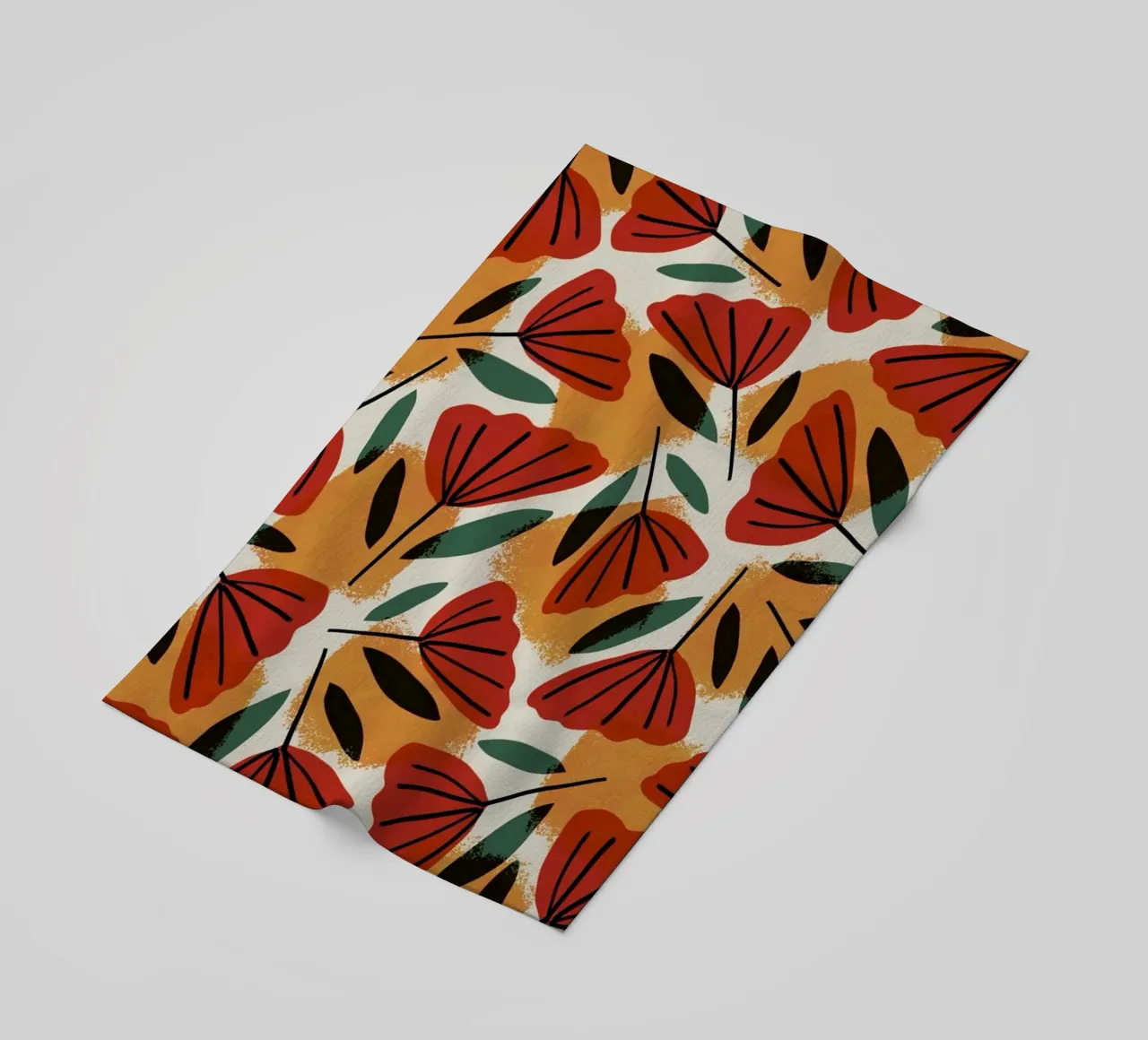 Orange Tulips Pattern telo mare da treechild