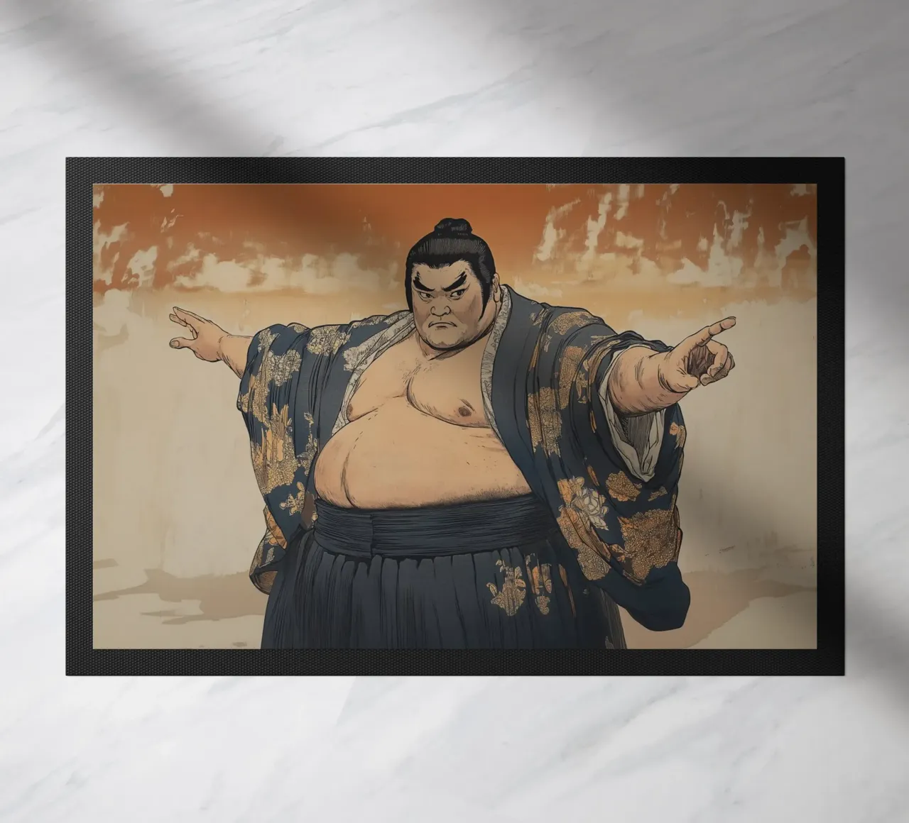 Espressione facciale del lottatore di sumo zerbino da Carinaprint