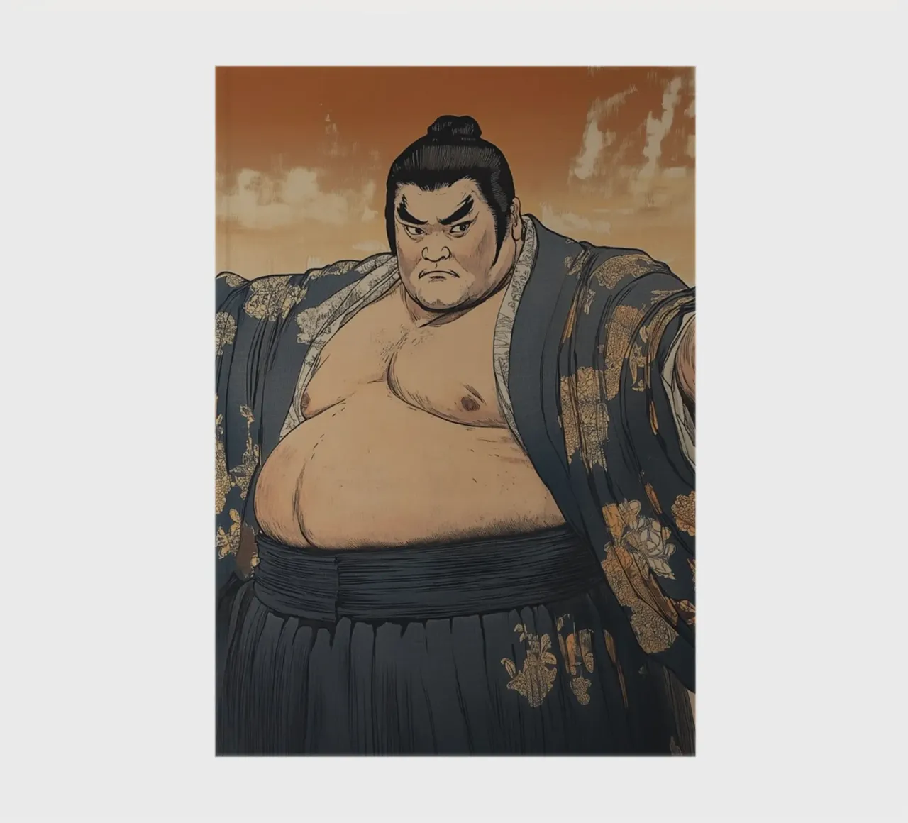 Sumo wrestler facial expression notebook by Carinaprint