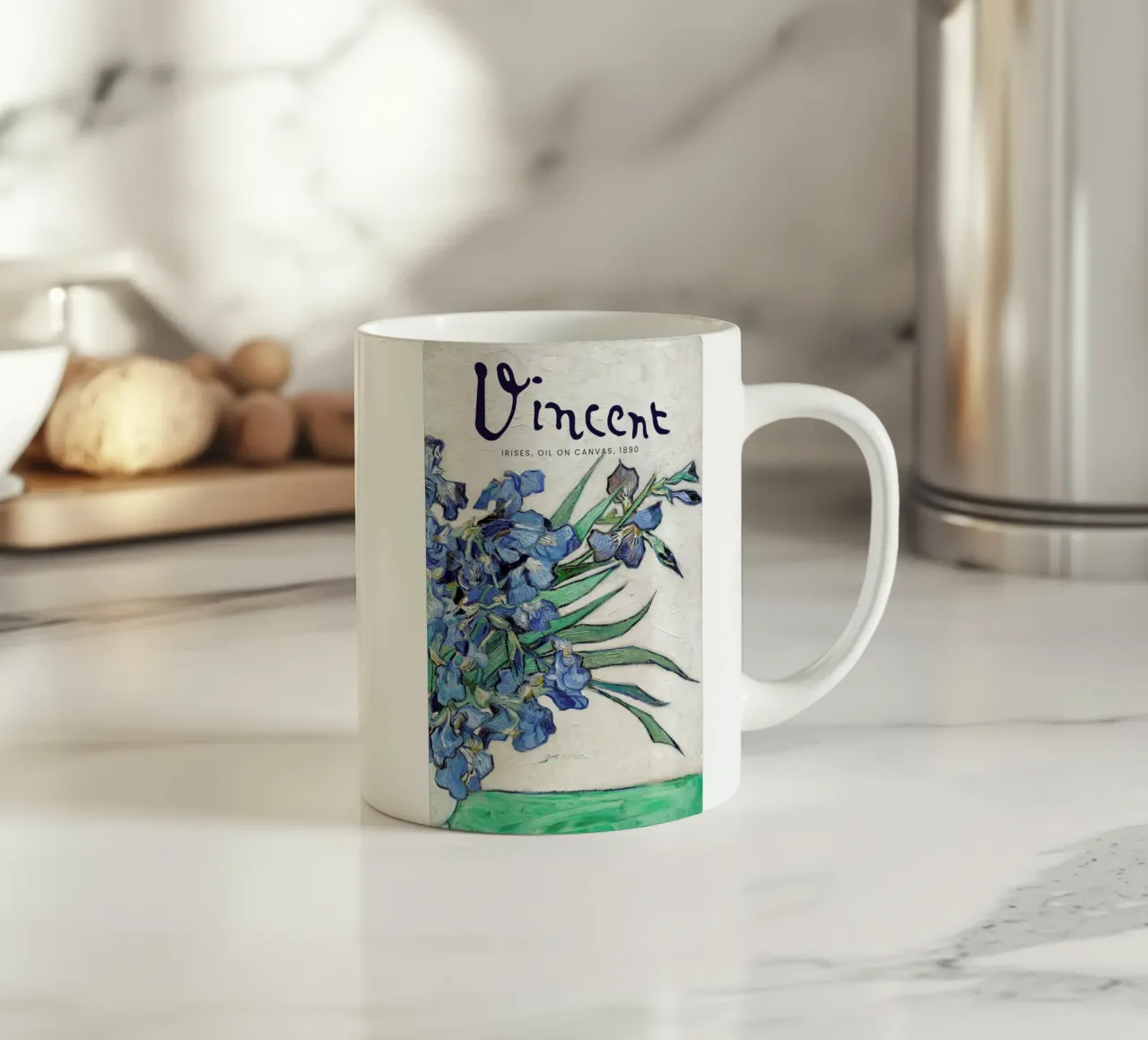 Signed, Vincent – Irises tazza in ceramica da Vintage by JUNIQE