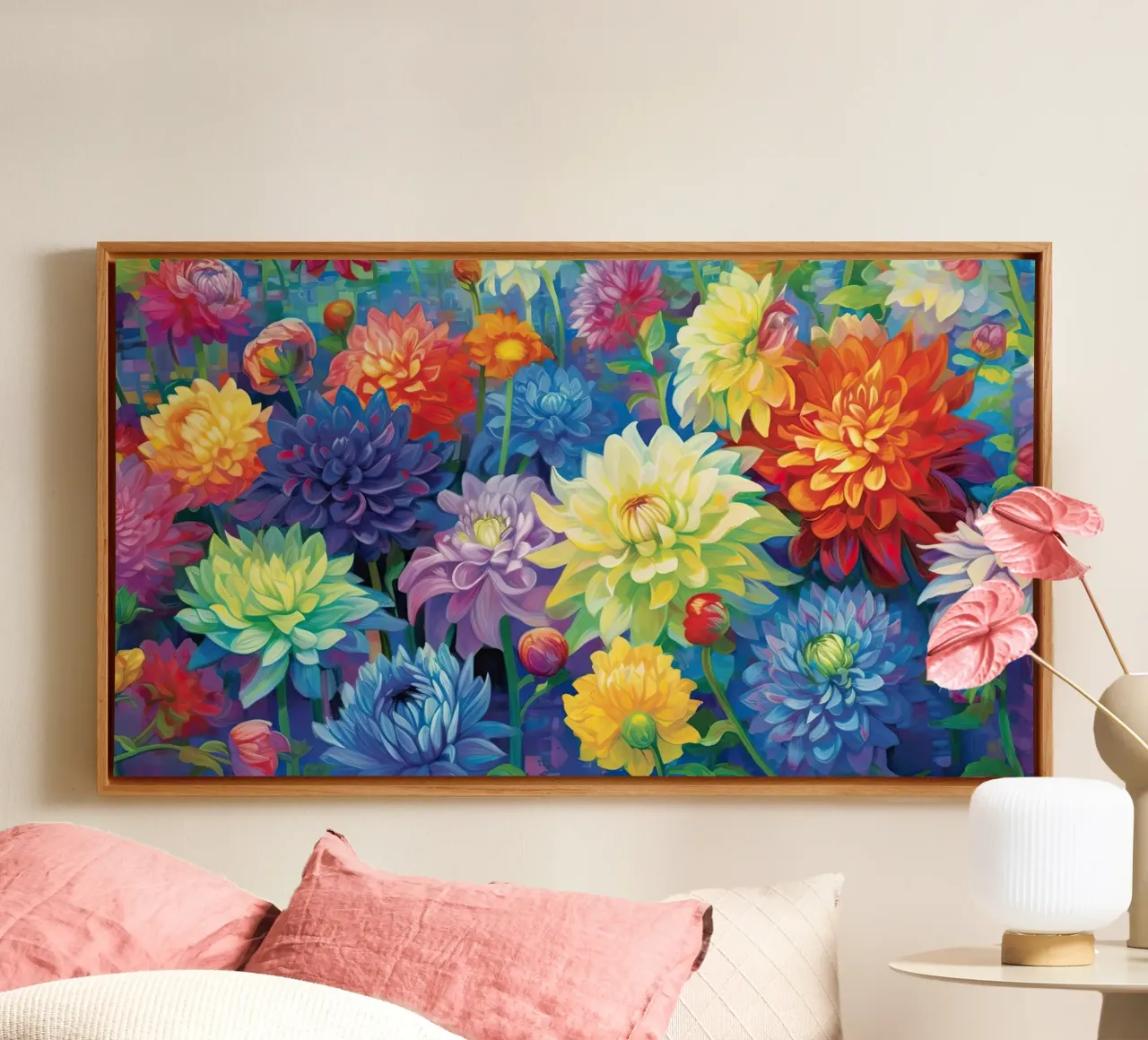 Muurkunst van Imagine canvas met Baklijst van Imagine