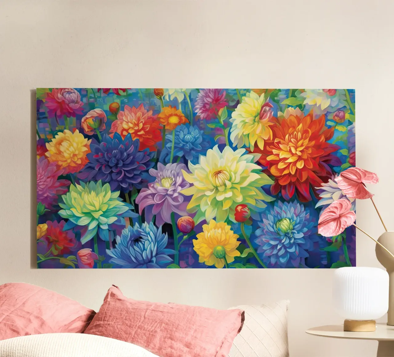 Muurkunst van Imagine canvas met Baklijst van Imagine