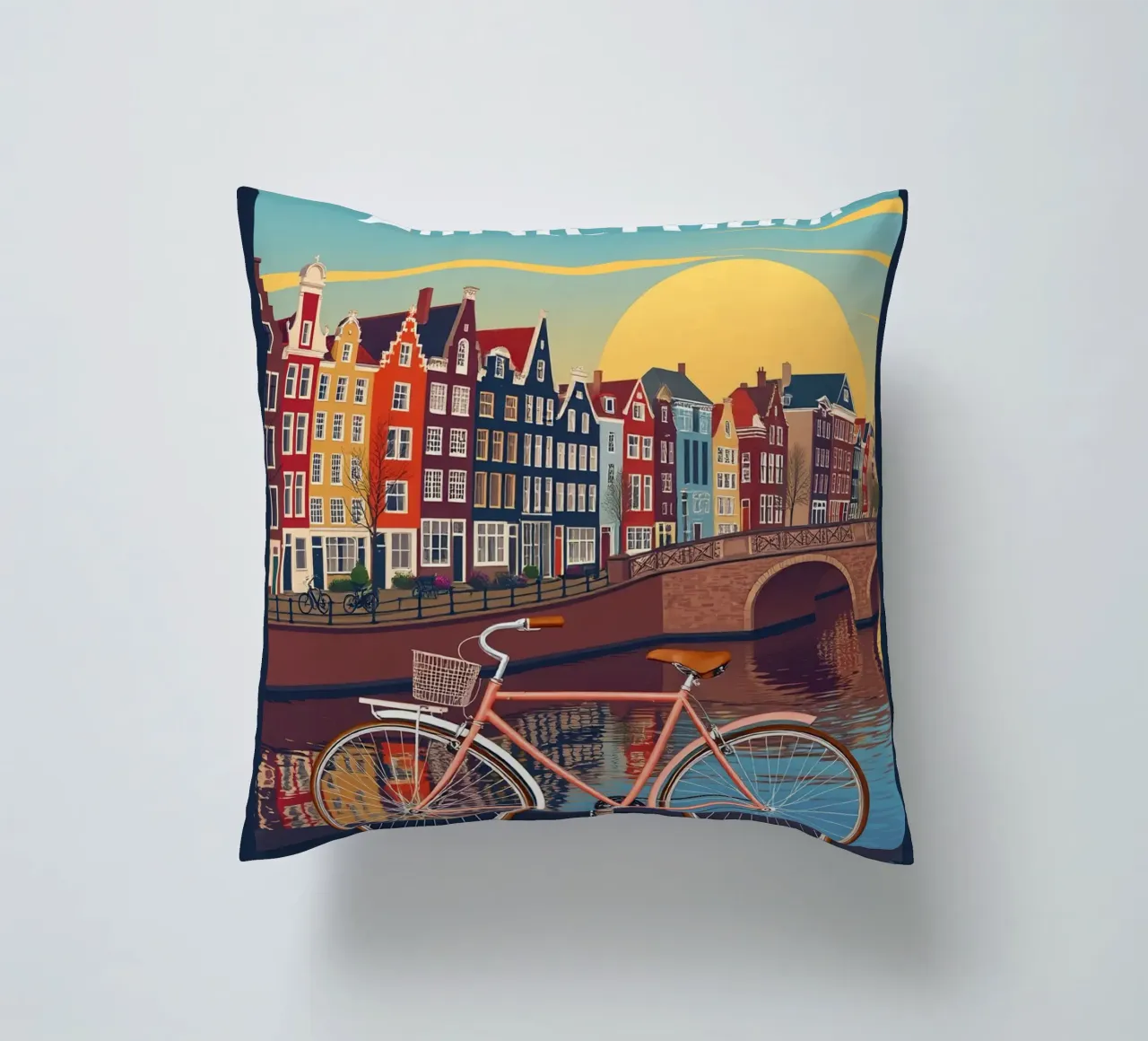Amsterdam - Paesi Bassi Viaggio d'epoca cuscino da HicksShop