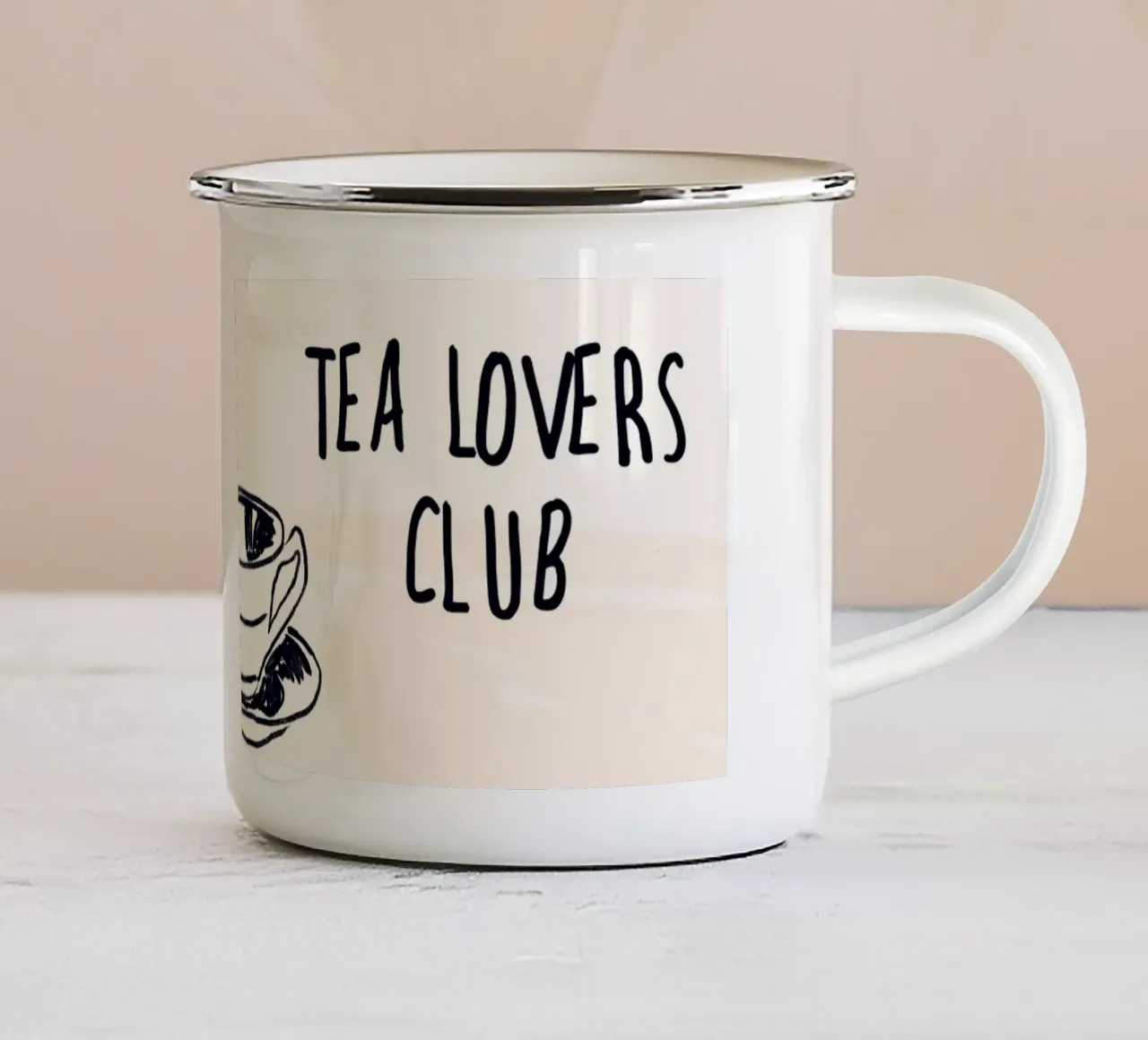 La hora del té taza de esmalte de EDMPROJECT