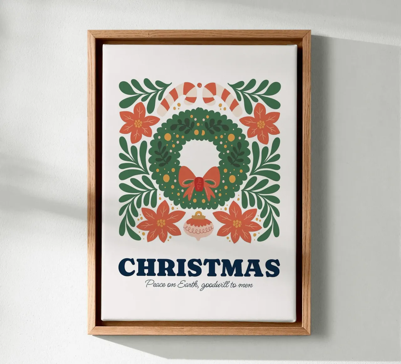 Vrolijk Kerstfeest canvas met Baklijst van Brandi N Huskey