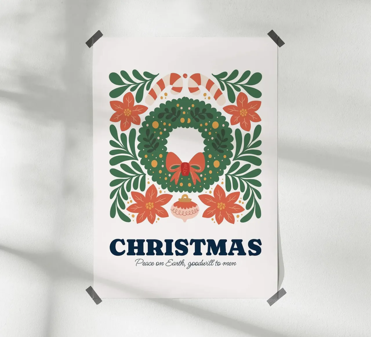 Buon Natale poster con telaio in plastica da Brandi N Huskey
