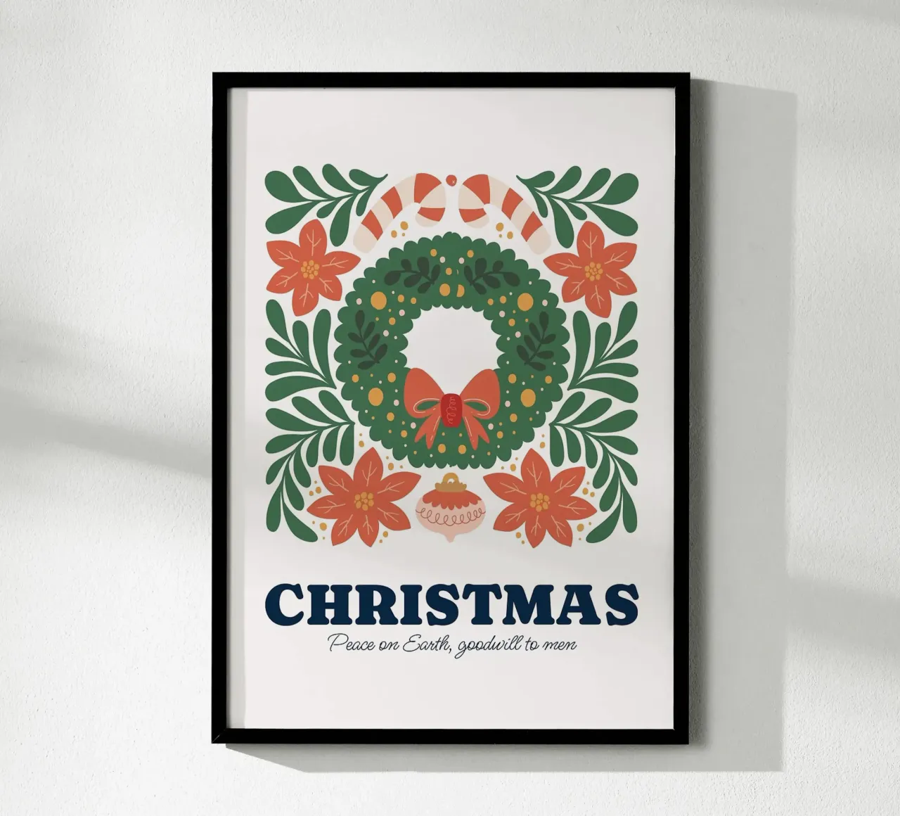 Buon Natale poster con telaio in plastica da Brandi N Huskey