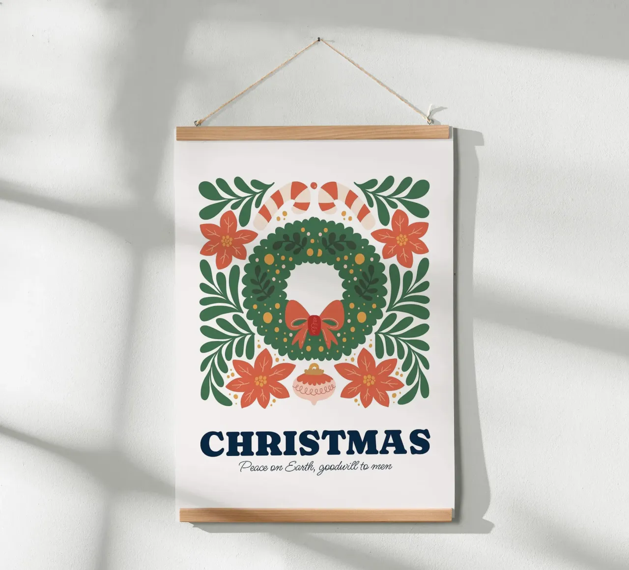 Buon Natale poster con telaio in plastica da Brandi N Huskey