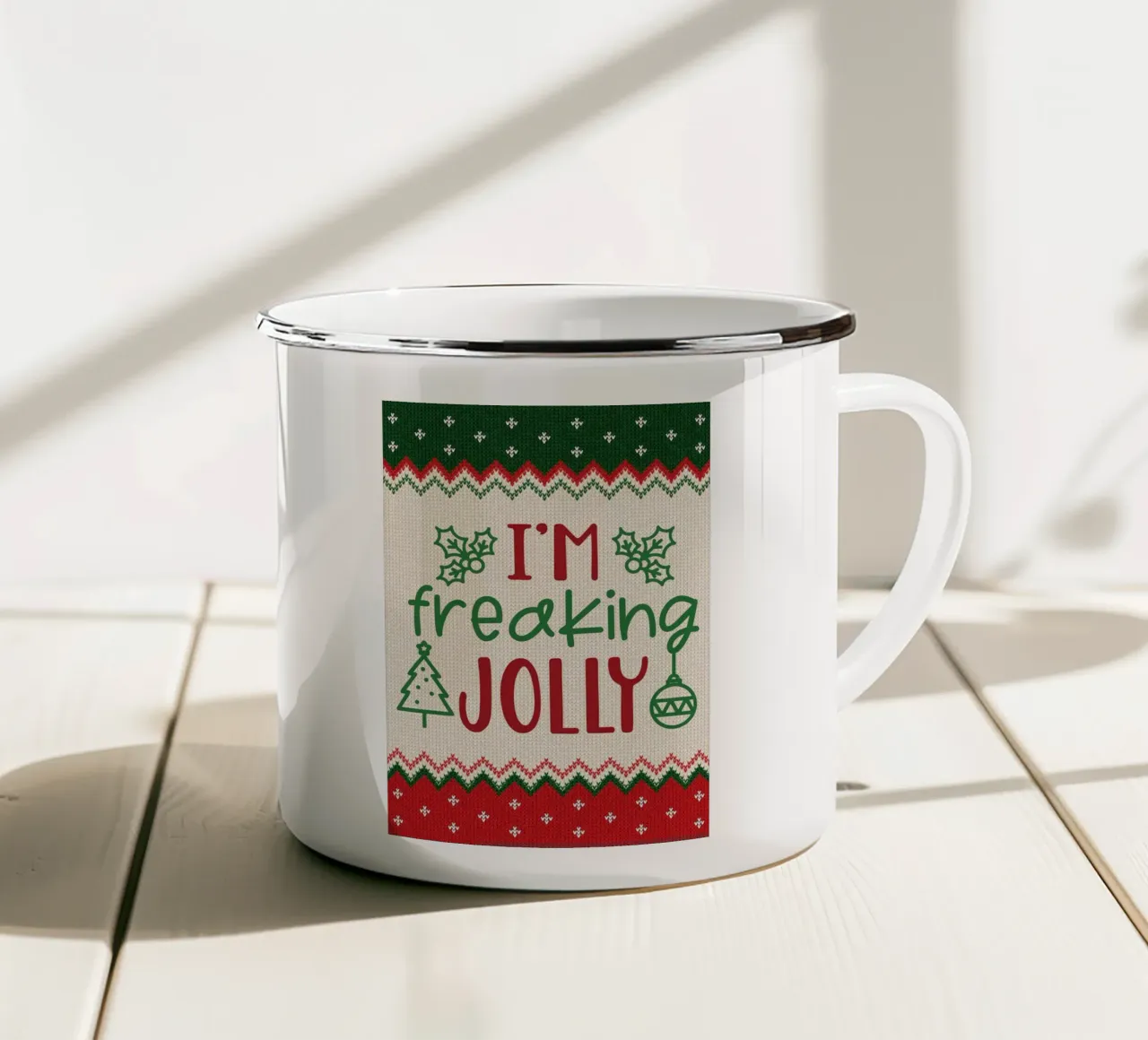 Ich bin verdammt fröhlich Emaille Tasse von Brandi N Huskey