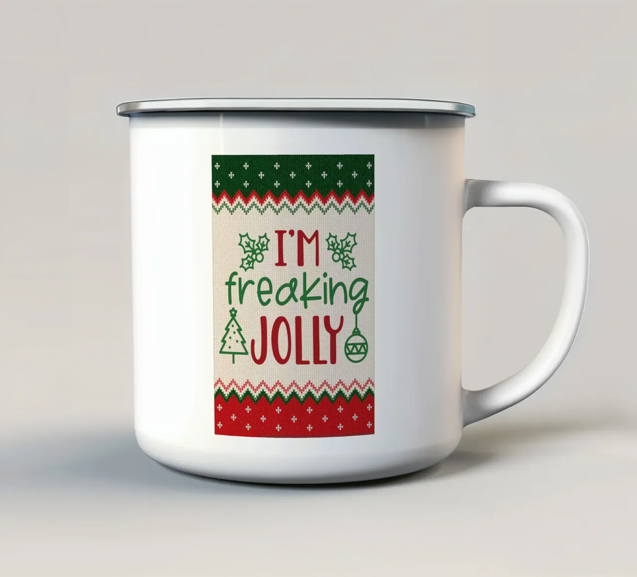 Ich bin verdammt fröhlich Emaille Tasse von Brandi N Huskey