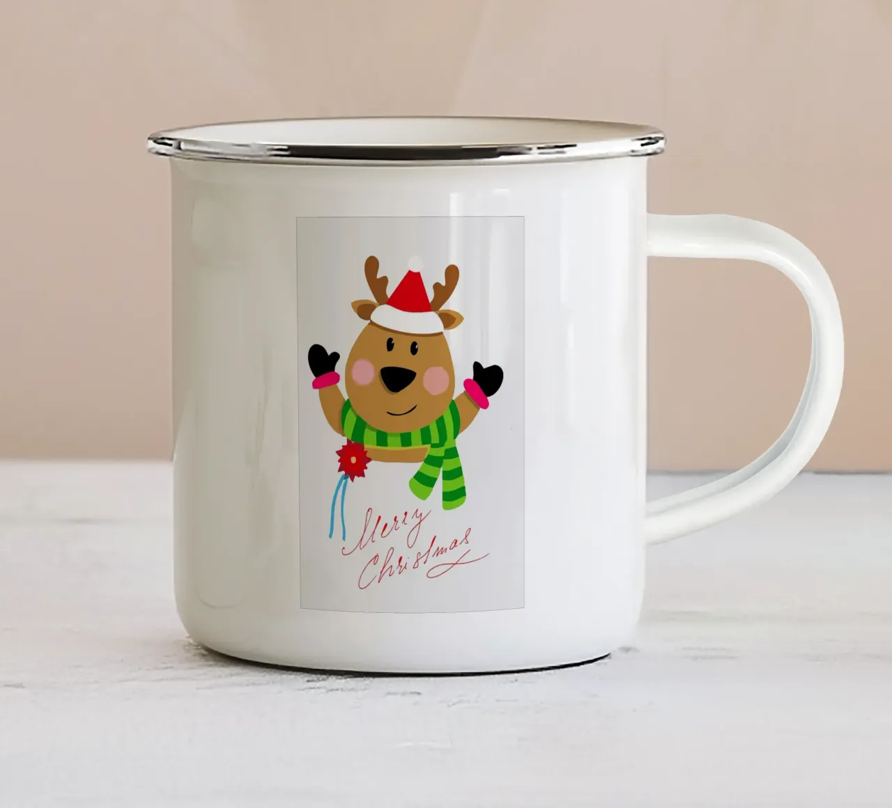 Buon Natale Animale tazza in smalto da Brandi N Huskey