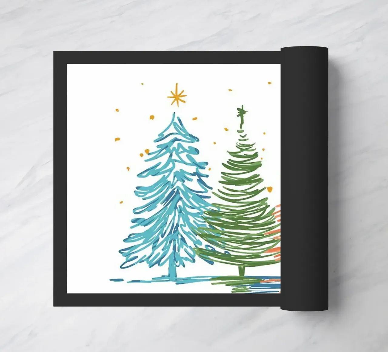 Alberi di Natale disegnati a mano zerbino da Brandi N Huskey