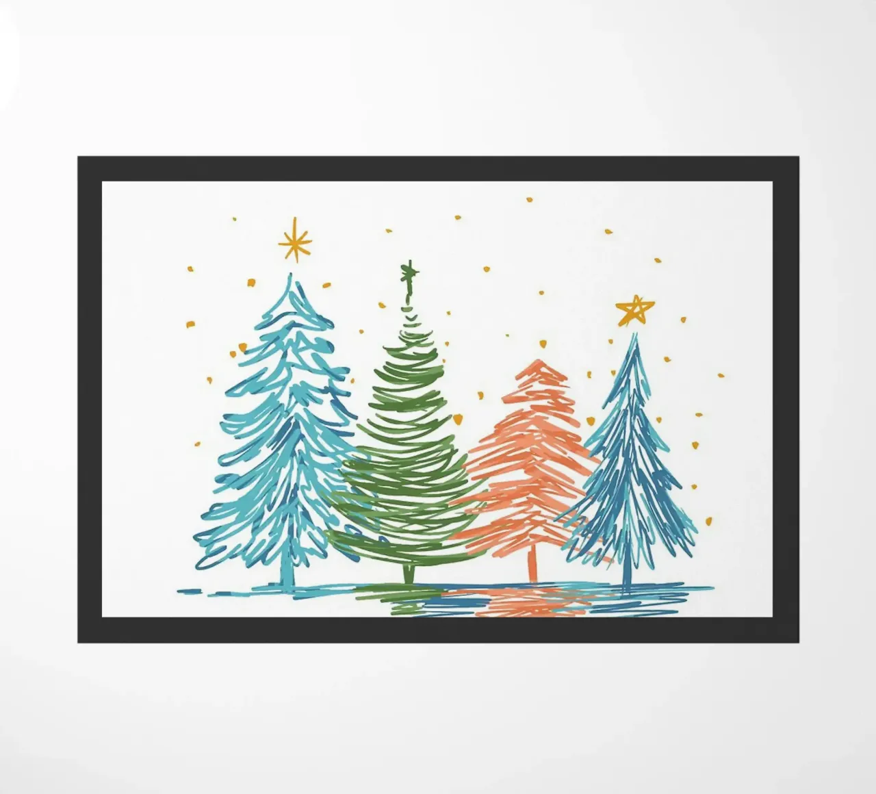 Alberi di Natale disegnati a mano zerbino da Brandi N Huskey