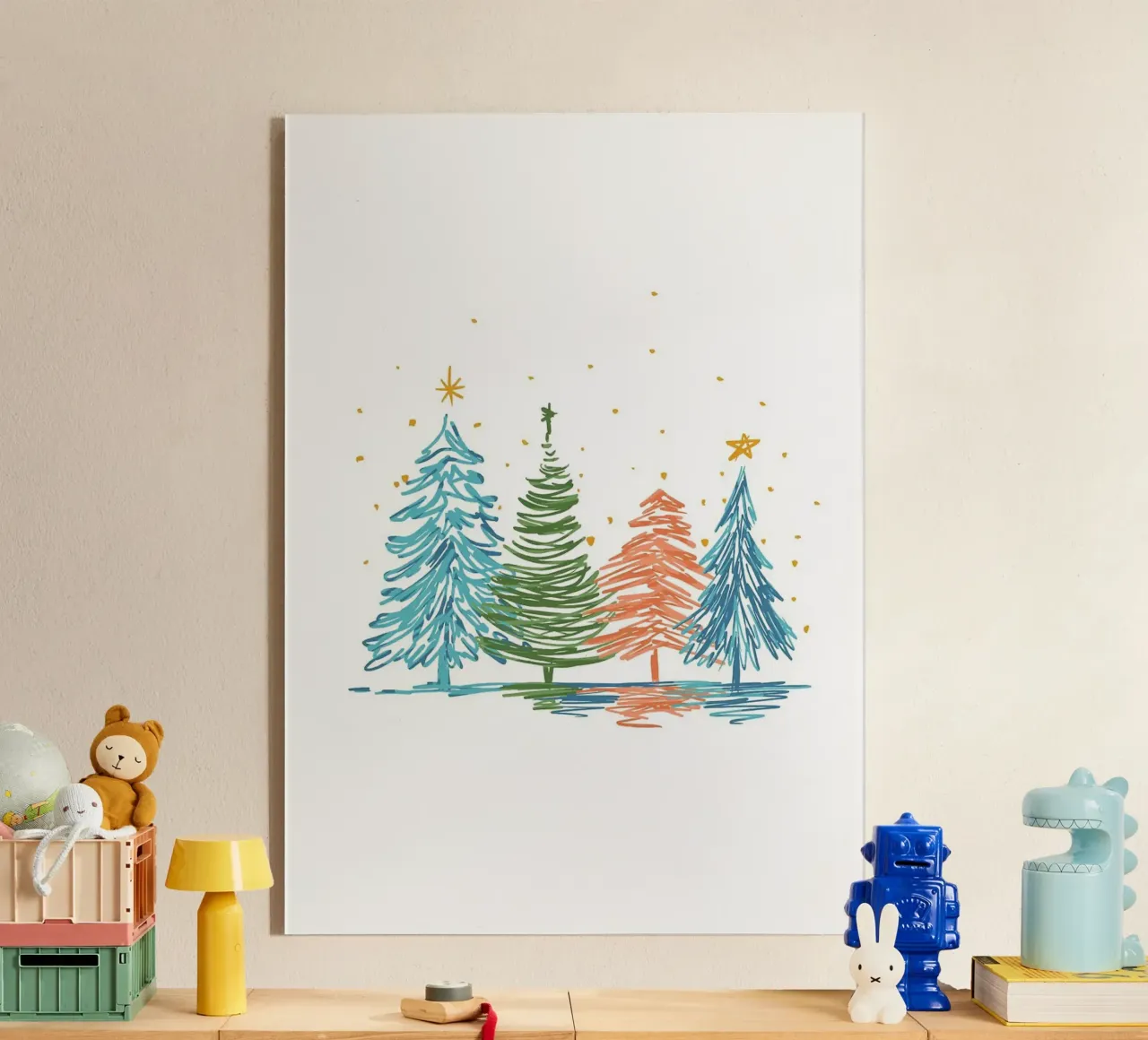 Alberi di Natale disegnati a mano plexiglass da Brandi N Huskey