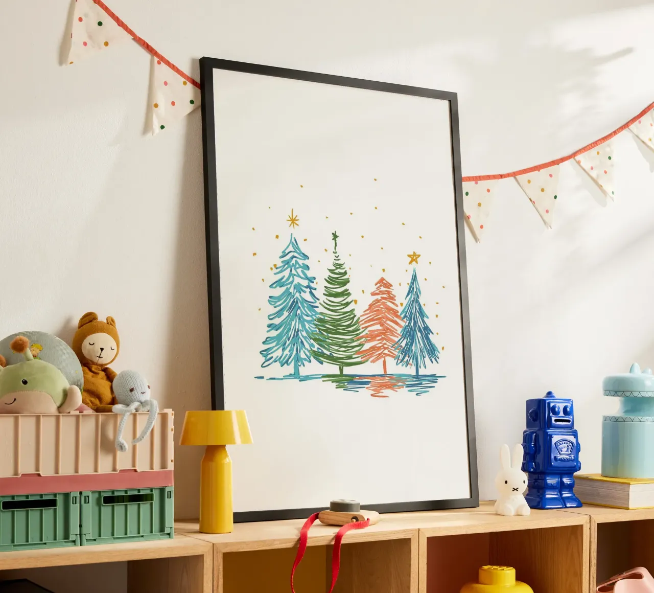 Hand drawn Christmas trees poster by Brandi N Huskey