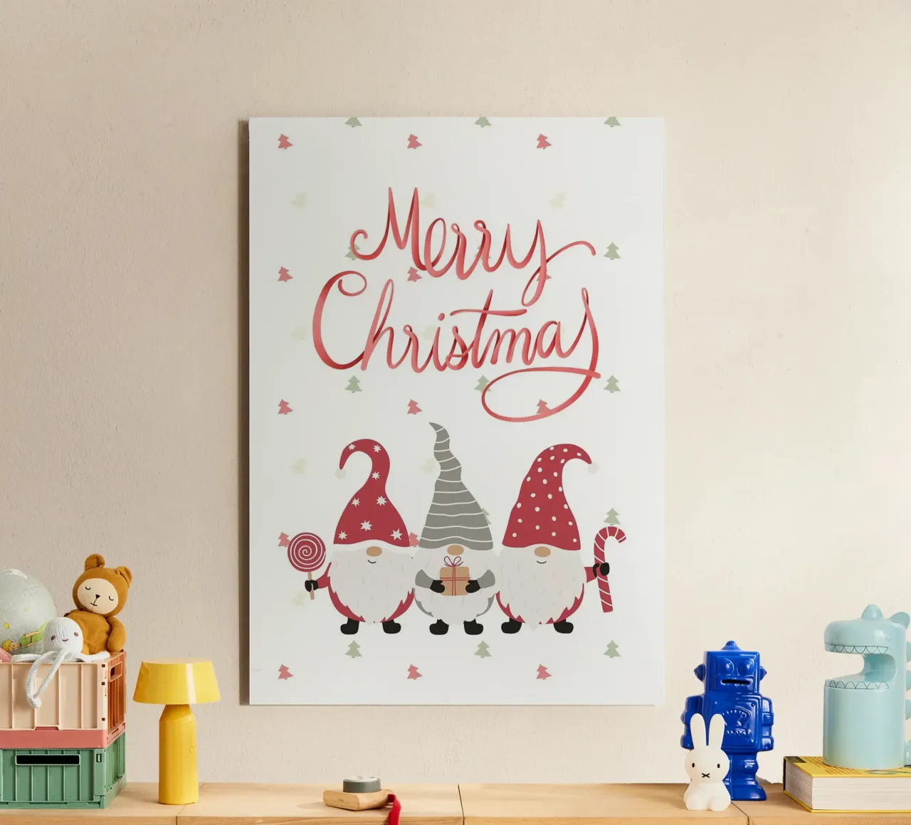 Gnomos de Feliz Navidad aluminio dibond de Brandi N Huskey