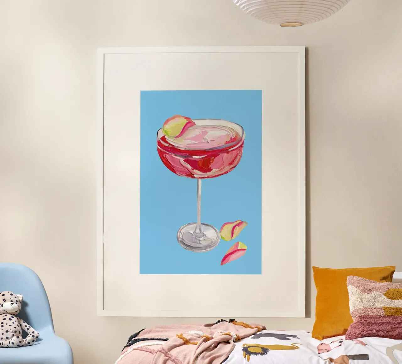 Sparkling Rose Gin Cocktail poster con telaio in alluminio da Alice Straker