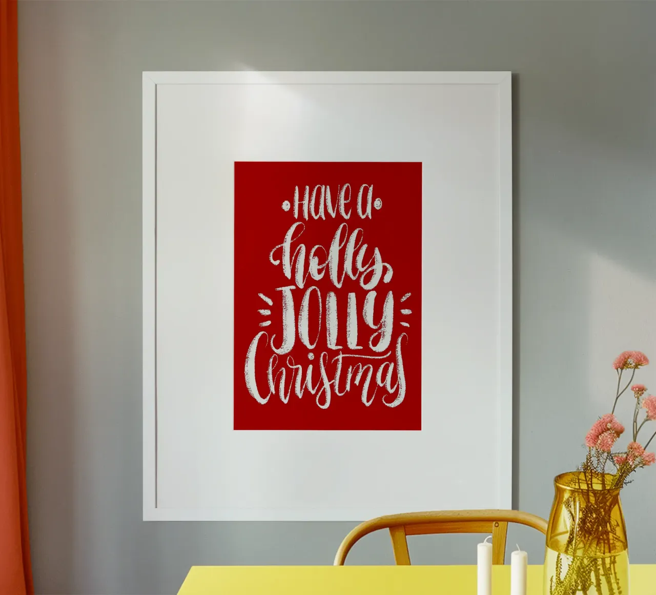 Holly Jolly Cristmas poster con telaio in plastica da Brandi N Huskey