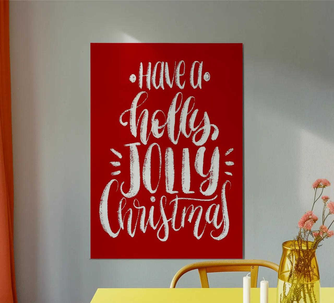 Holly Jolly Cristmas poster con telaio in plastica da Brandi N Huskey