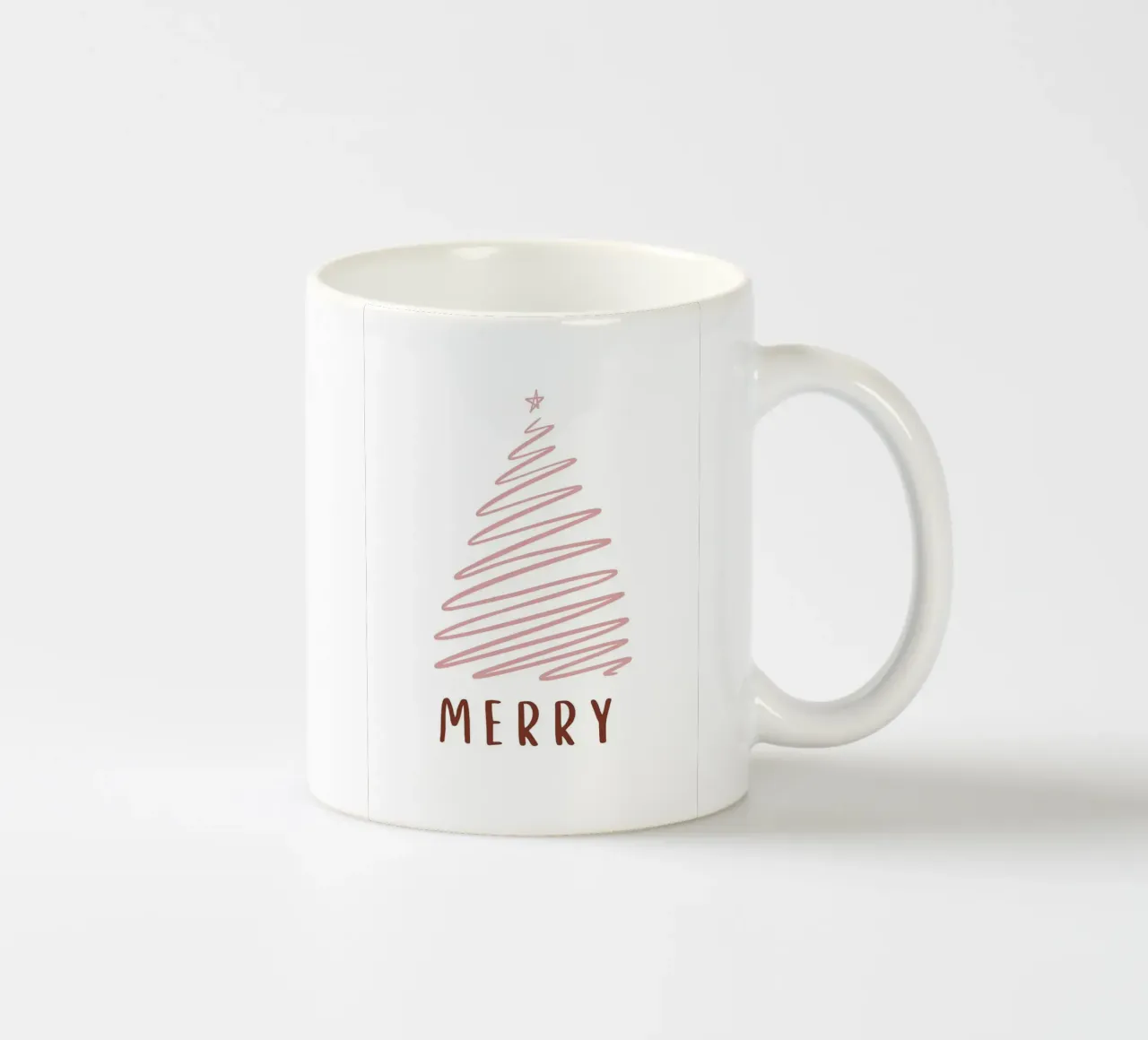 Albero di Natale rosa e felice tazza in ceramica da Brandi N Huskey
