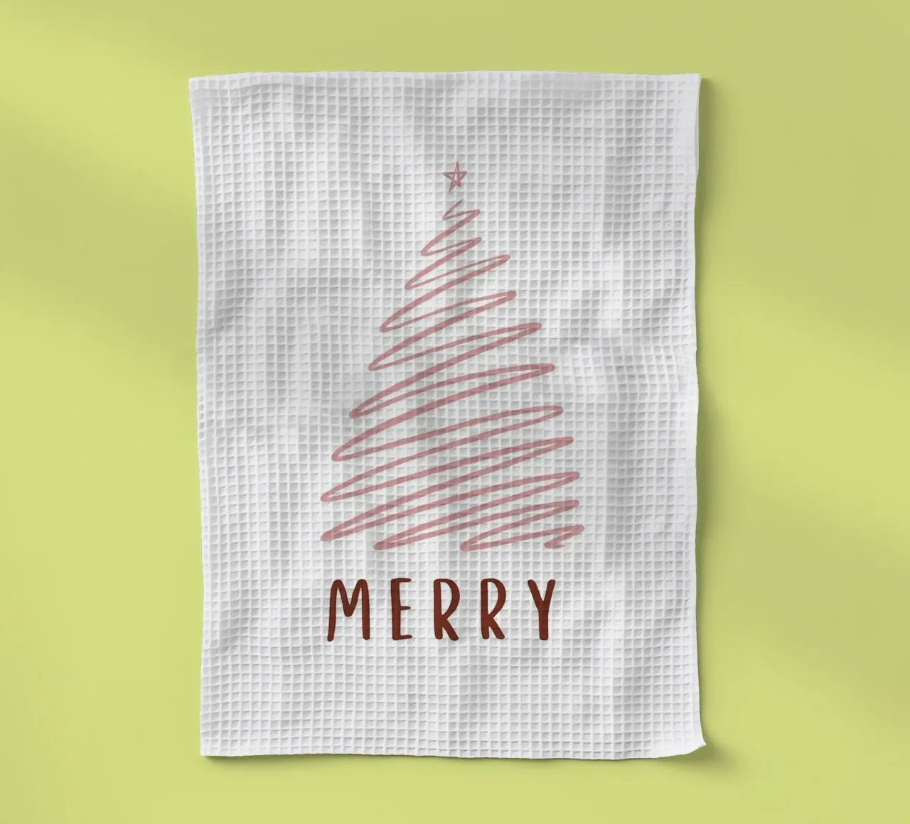 Albero di Natale rosa e felice canovaccio da cucina da Brandi N Huskey