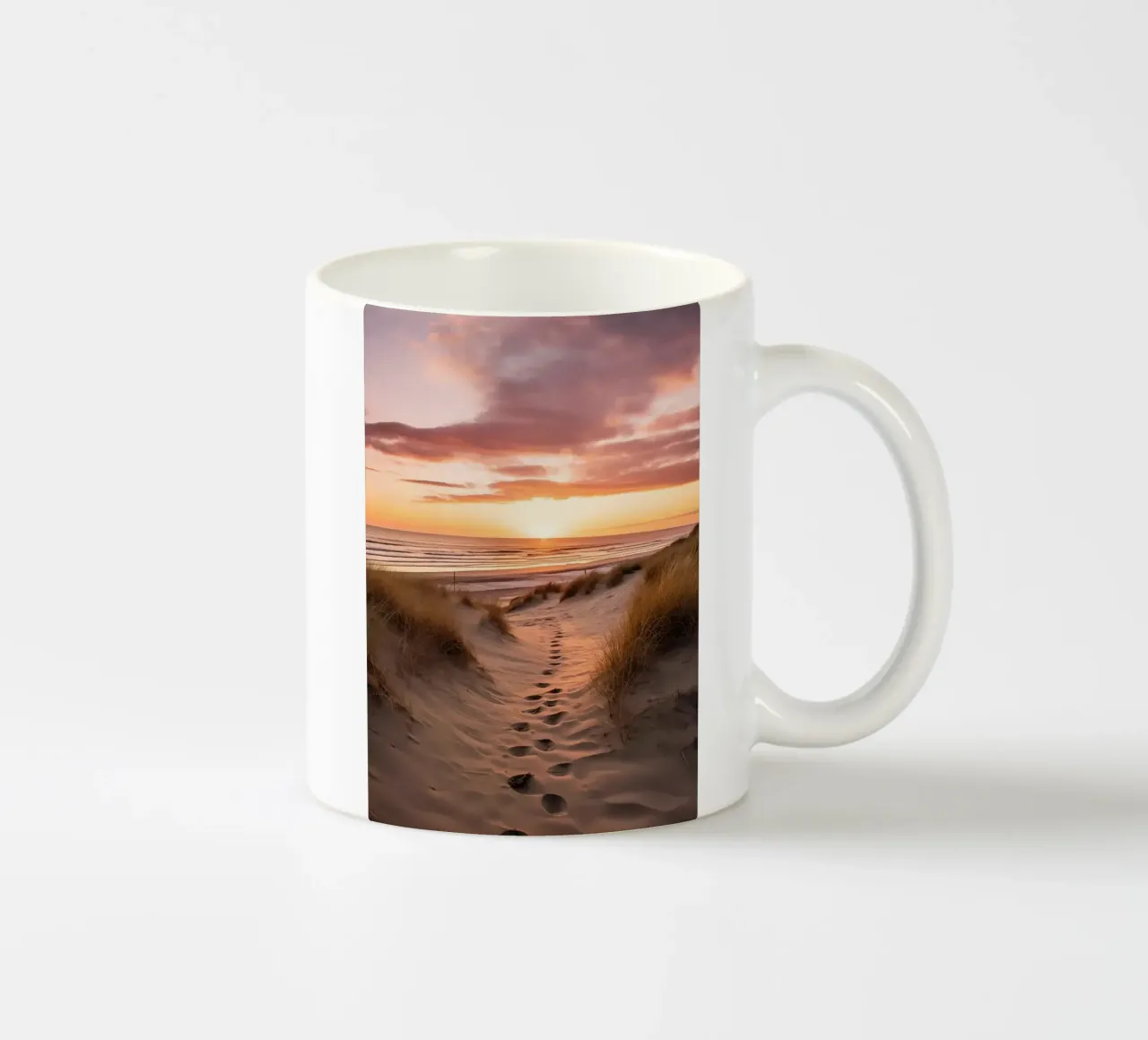 Tramonto in spiaggia tazza in ceramica da book