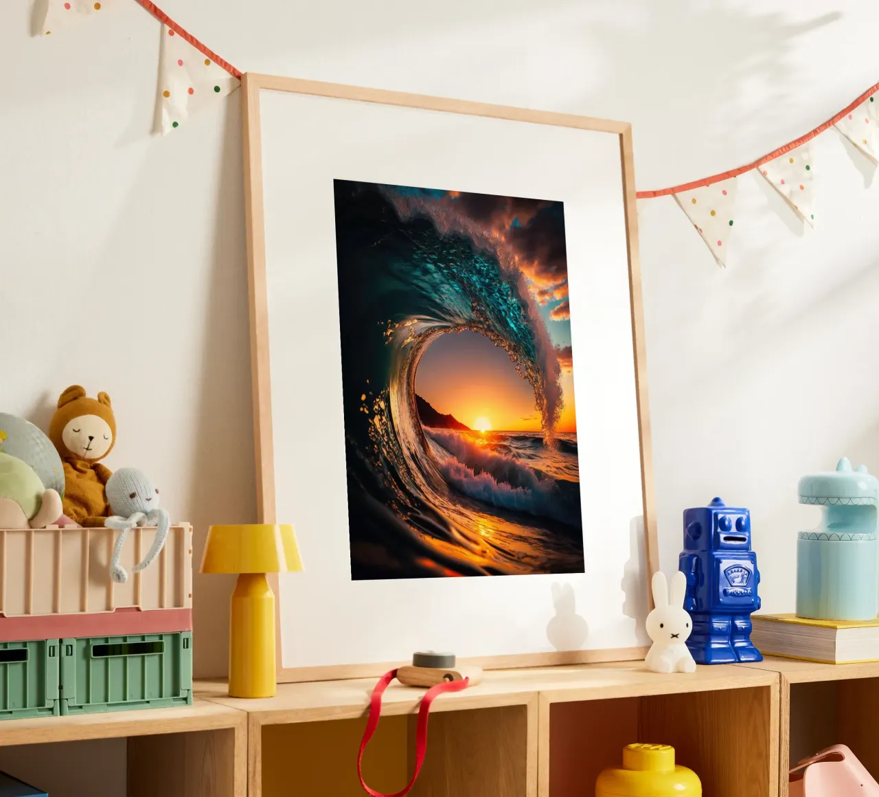 Sunset Wave poster by book