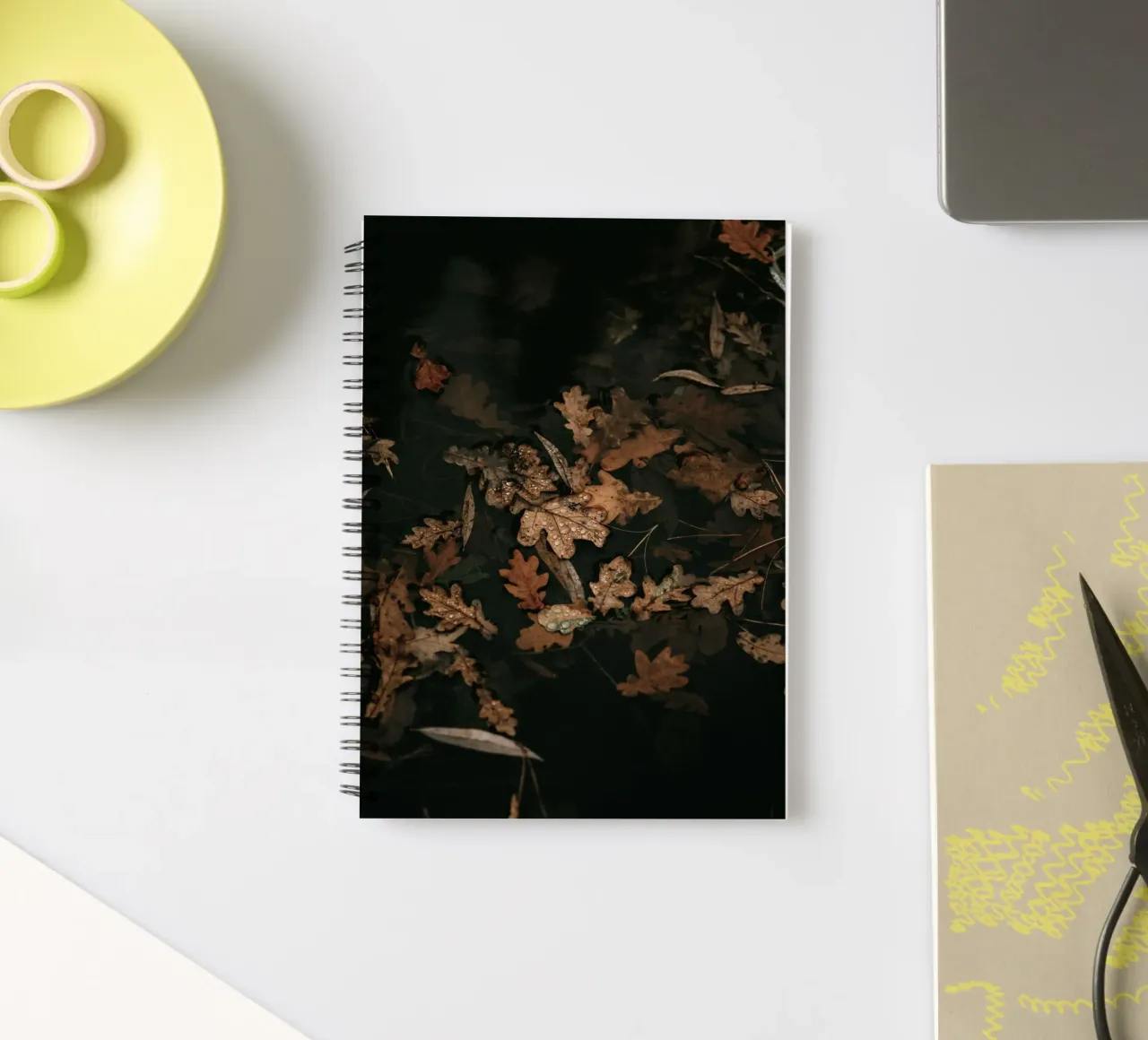 autumn leaves spiral notebook by Earthly Visions