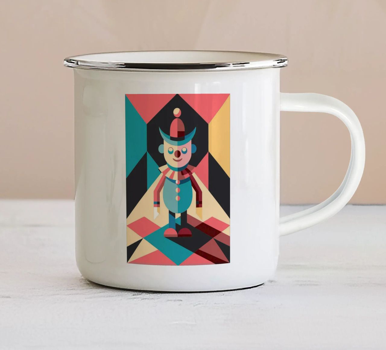 vettoriale uomo clown tazza in smalto da zaidza