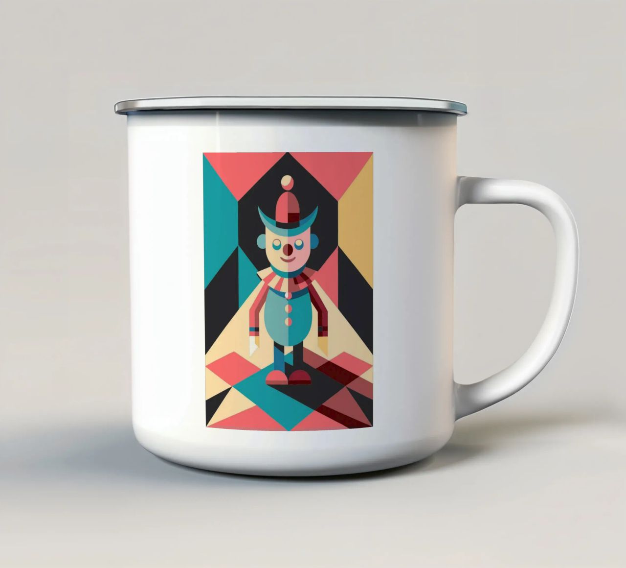 vettoriale uomo clown tazza in smalto da zaidza
