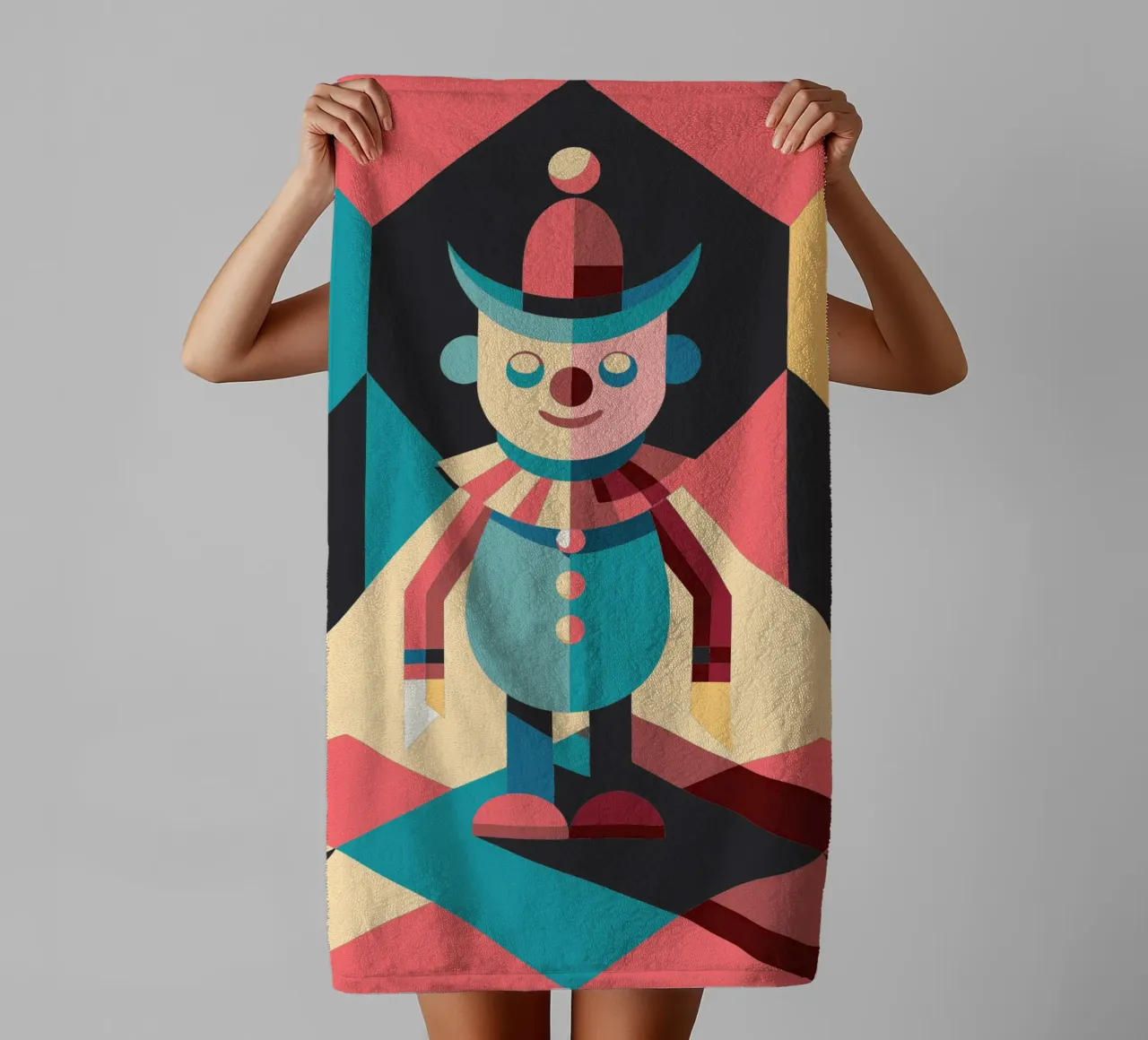 clown man vector towel by zaidza
