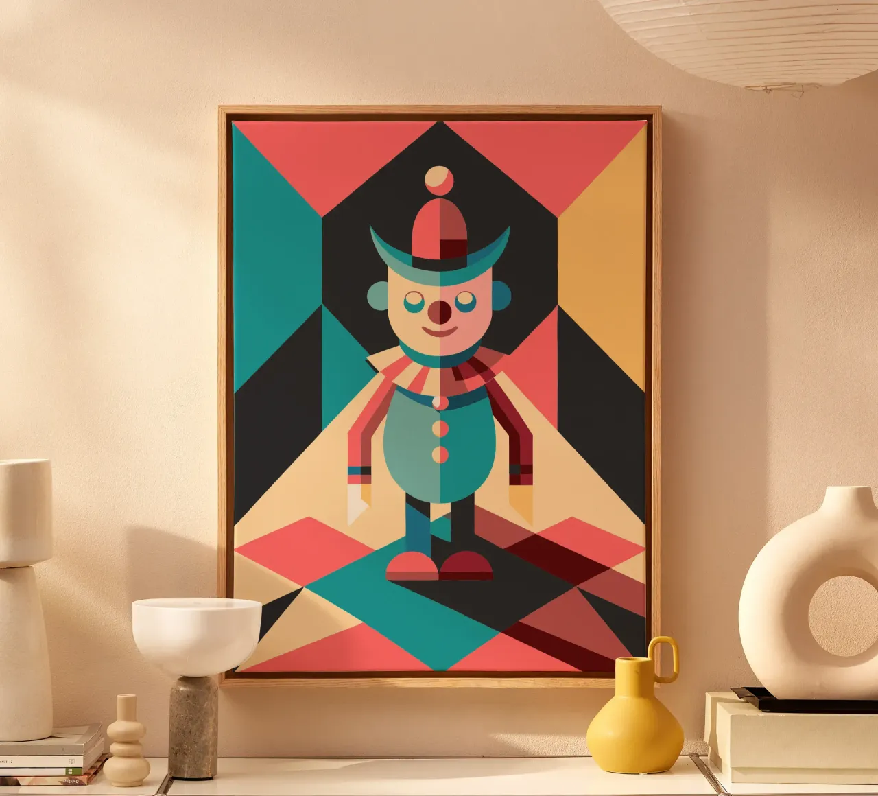 clown man vector canvas met Baklijst van zaidza