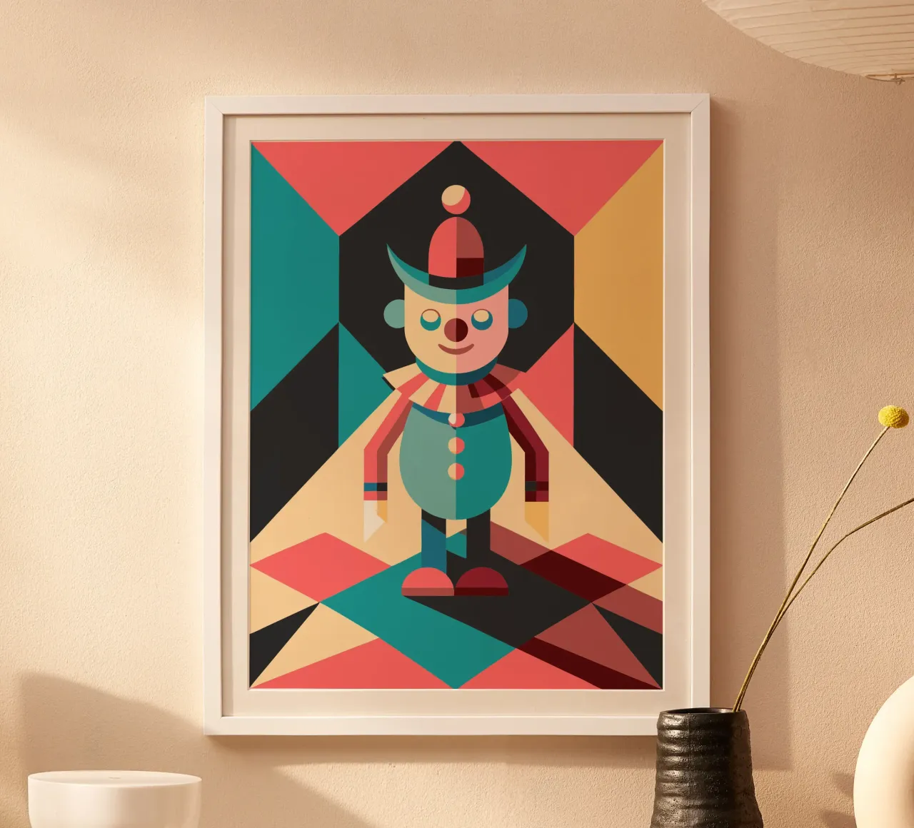 vettoriale uomo clown poster con telaio in plastica da zaidza