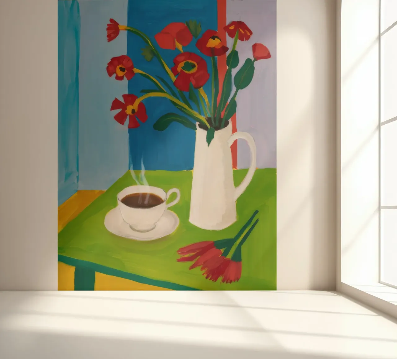 Morning Coffee Tulips photo wallpaper by Tiga Bersama