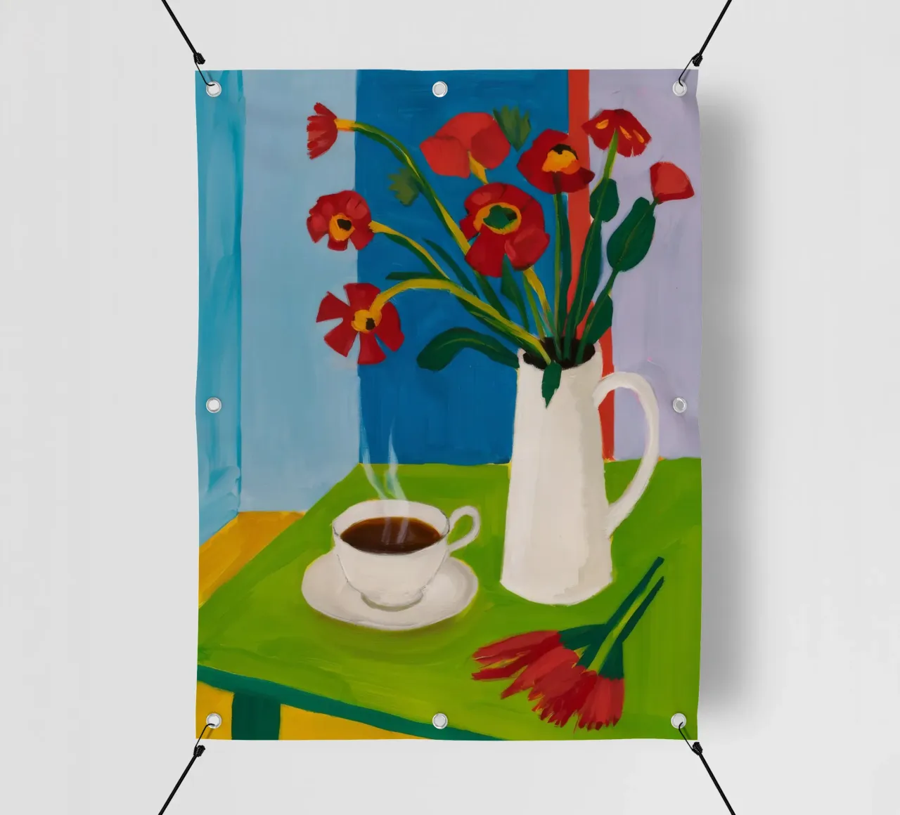 Caffè del mattino Tulipani telo in pvc da Tiga Bersama