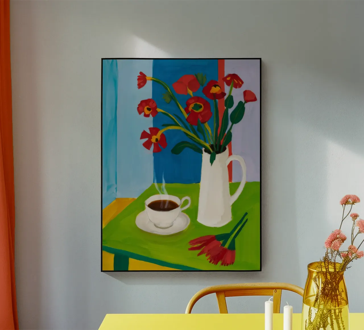 Morning Coffee Tulips acrylic glass by Tiga Bersama