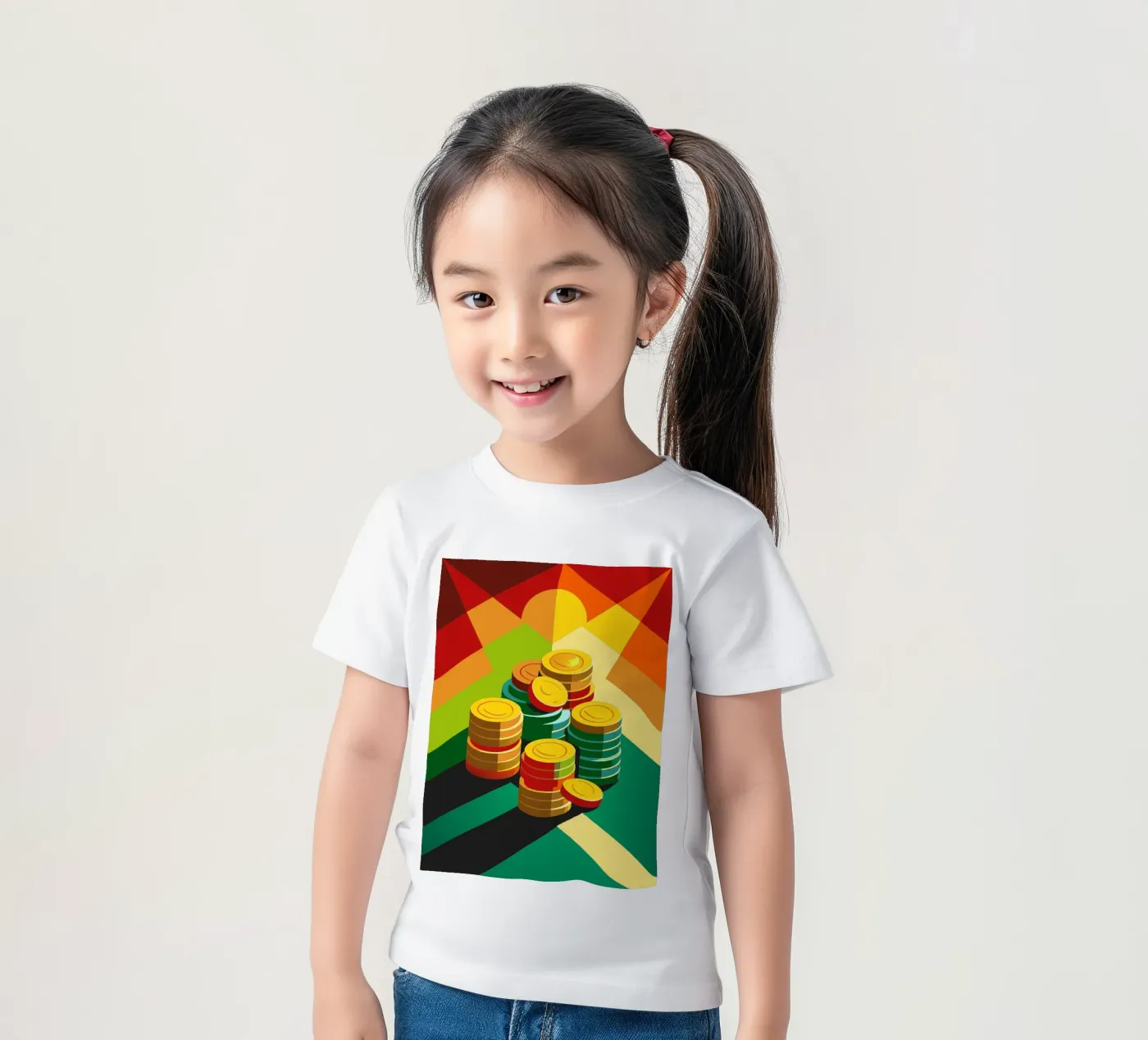 vettore di monete t-shirt bambini da zaidza