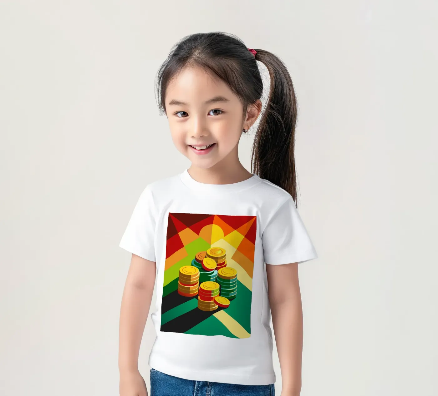 vettore di monete t-shirt bambini da zaidza
