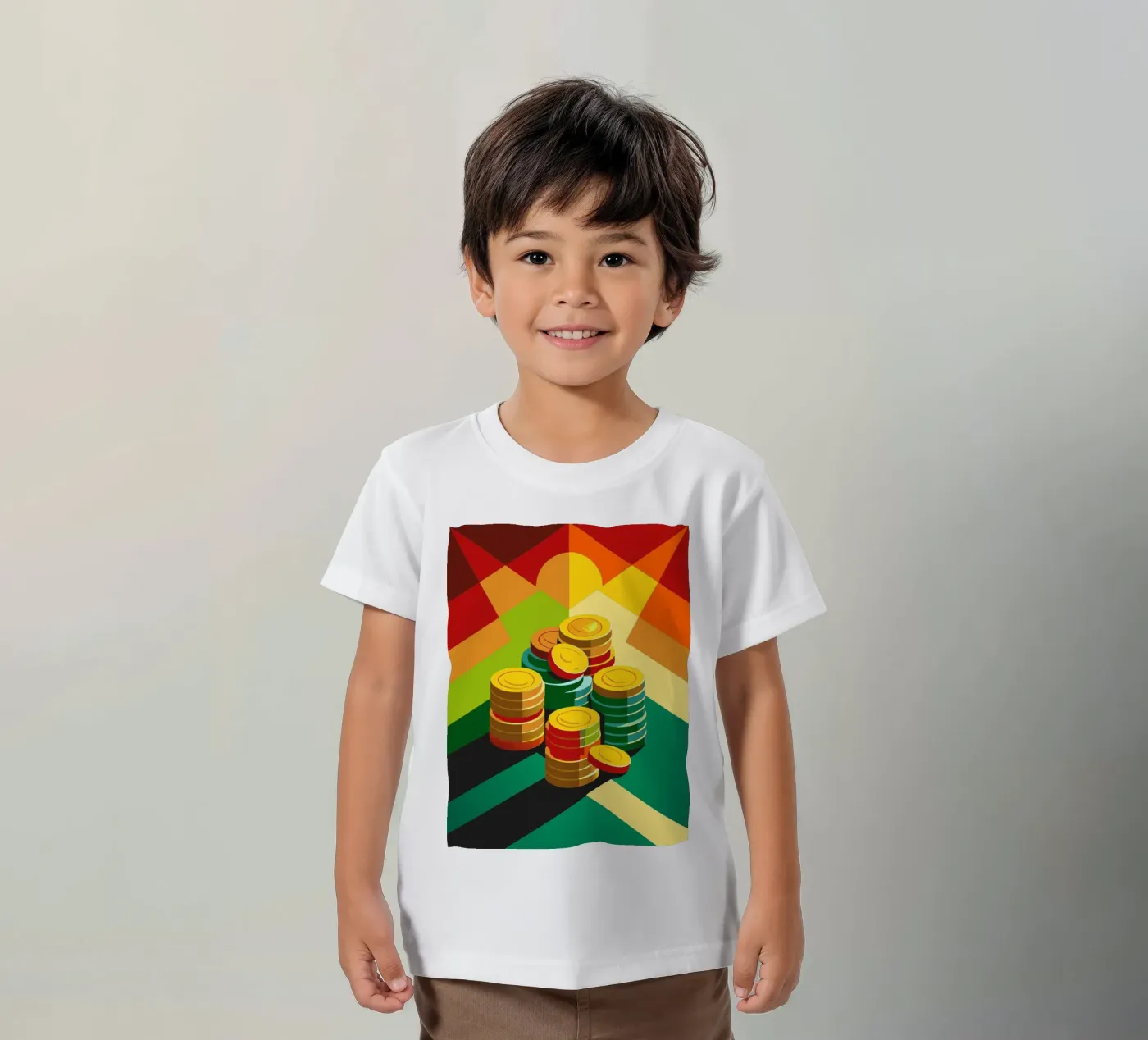 vettore di monete t-shirt bambini da zaidza